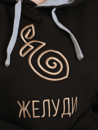 Худи с капюшоном "Желуди", черная