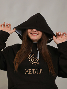 Худи с капюшоном "Желуди", черная